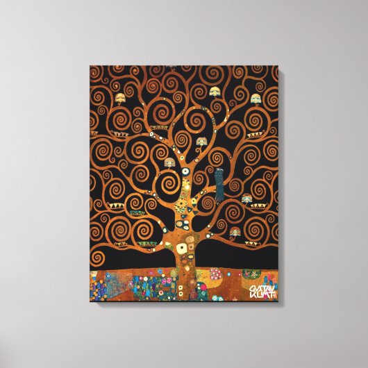Gustav Klimt - onder de boom van het leven Canvas Afdruk (Voorkant)