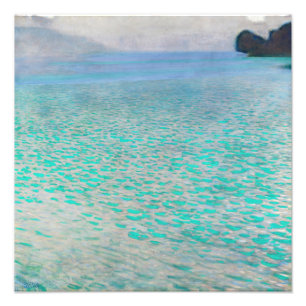 Gustav Klimt - Op het Attersee Foto Afdruk