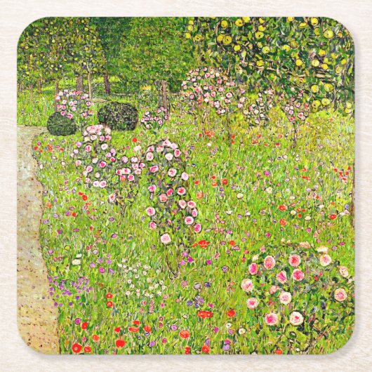 Gustav Klimt Orchard met Rozen Kartonnen Onderzetters (Voorkant)