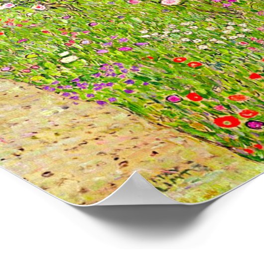 Gustav Klimt Orchard met Rozen Poster (Hoek)