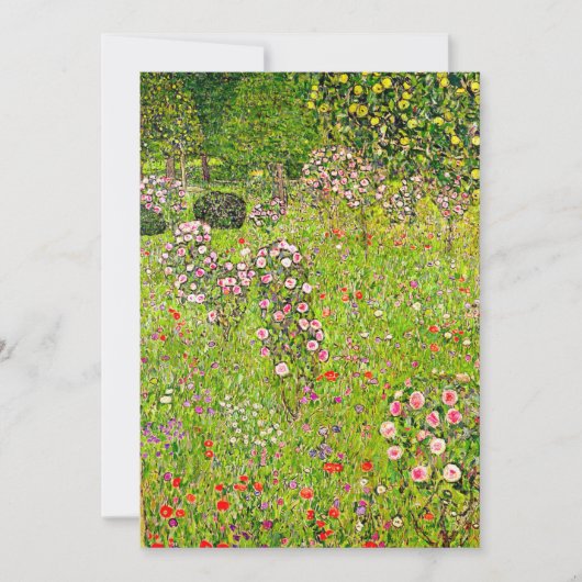 Gustav Klimt Orchard met Rozen Save The Date (Voorkant)