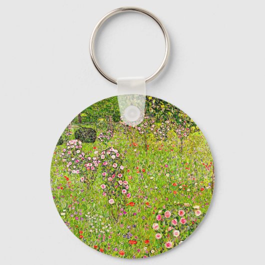Gustav Klimt Orchard met Rozen Sleutelhanger (Voorkant)