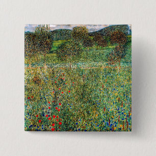 Gustav Klimt - Orchard Vierkante Button 5,1 Cm