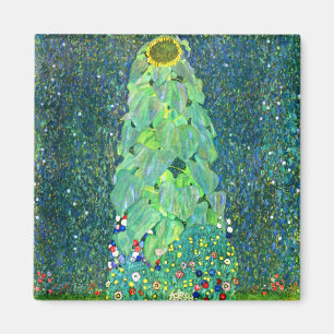 Gustav Klimt over zonnebloem Magneet