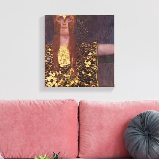 Gustav Klimt - Pallas Athena Canvas Afdruk (Insitu (Woonkamer))