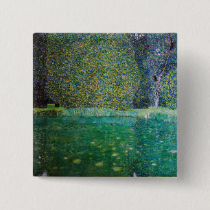 Gustav Klimt - Park van Schloss Kammer am Attersee Vierkante Button 5,1 Cm