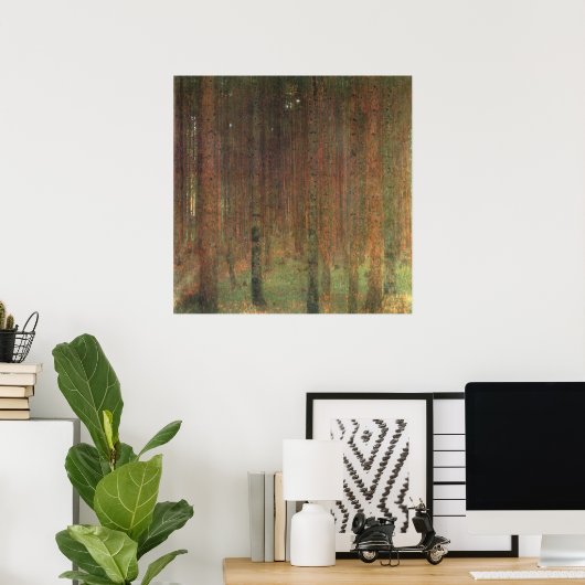 Gustav Klimt Pine Trees Poster (Thuiskantoor)