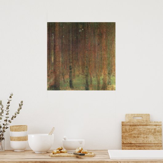 Gustav Klimt Pine Trees Poster (Keuken)