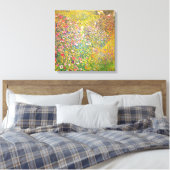 Gustav Klimt Pink Flowers Canvas Afdruk (Insitu (Slaapkamer))