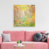 Gustav Klimt Pink Flowers Canvas Afdruk (Insitu (Woonkamer))
