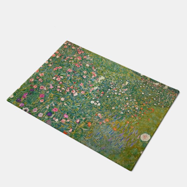 Gustav Klimt Pink Flowers Deurmat (Schuin)