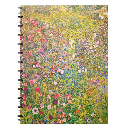 Gustav Klimt Pink Flowers-laptop Notitieboek (Voorkant)