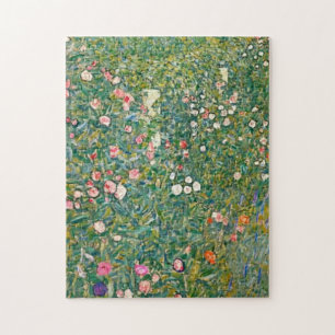 Gustav Klimt Pink Flowers Legpuzzel