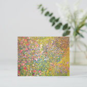 Gustav Klimt Pink Flowers Postcard Briefkaart (Staand voorkant)