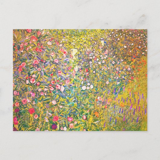 Gustav Klimt Pink Flowers Postcard Briefkaart (Voorkant)
