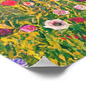Gustav Klimt Pink Flowers Poster (Hoek)