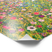Gustav Klimt Pink Flowers Print Foto Afdruk (Hoek)