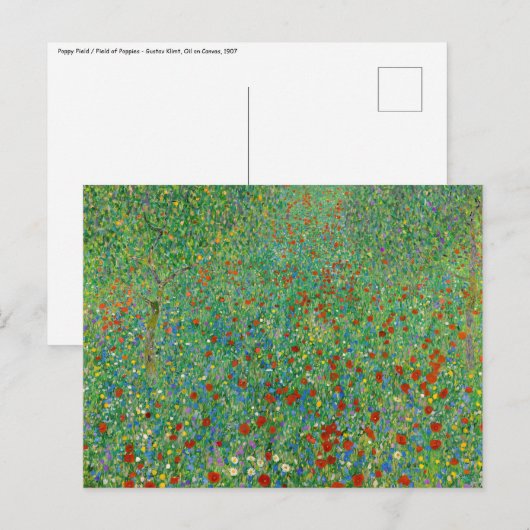 Gustav Klimt - Poppy Field Briefkaart (Voorkant / Achterkant)