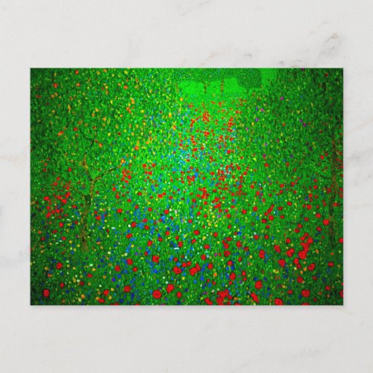 Gustav Klimt Poppy Field Briefkaart (Voorkant)