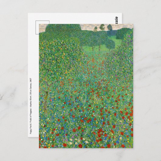 Gustav Klimt - Poppy Field Briefkaart (Voorkant / Achterkant)