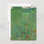 Gustav Klimt - Poppy Field Briefkaart<br><div class="desc">Poppy Field / Field of Poppies - Gustav Klimt,  Oil on Canvas,  1907</div>