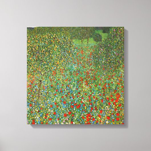 Gustav Klimt Poppy Field Canvas Afdruk (Voorkant)