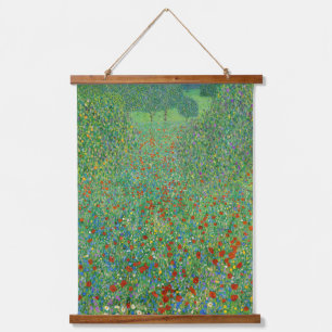 Gustav Klimt - Poppy Field Hangend Wandkleed