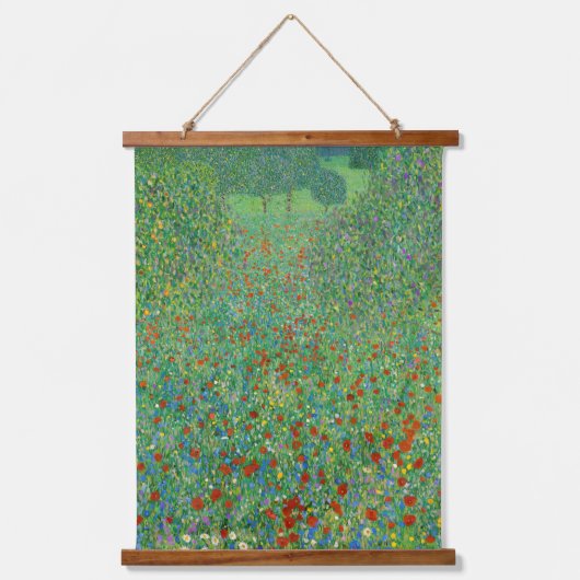 Gustav Klimt - Poppy Field Hangend Wandkleed (Voorkant)