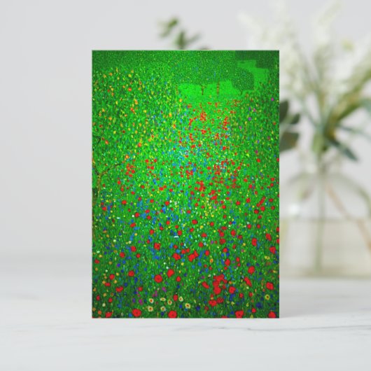 Gustav Klimt Poppy Field Informatiekaartje (Staand voorkant)