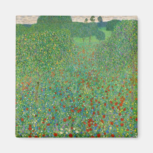 Gustav Klimt - Poppy Field Magneet (Voorkant)