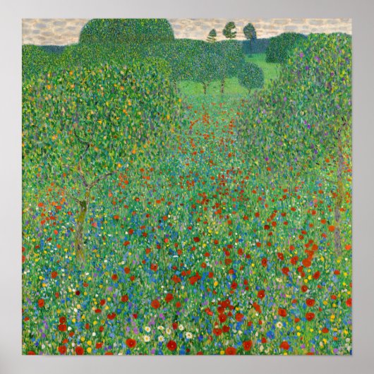 Gustav Klimt - Poppy Field Poster (Voorkant)