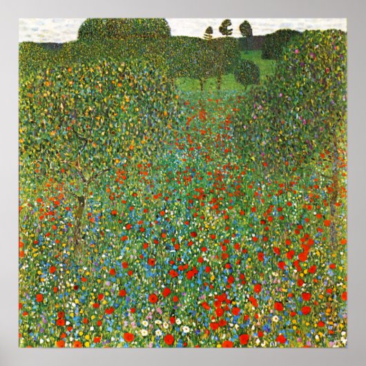 Gustav Klimt Poppy Field Poster (Voorkant)