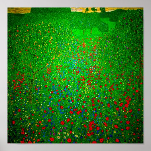 Gustav Klimt Poppy Field Poster (Voorkant)