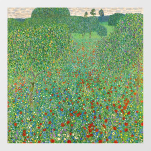 Gustav Klimt - Poppy Field Raamsticker (Vel)