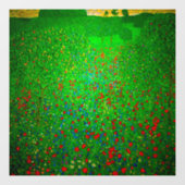 Gustav Klimt Poppy Field Raamsticker (Vel)