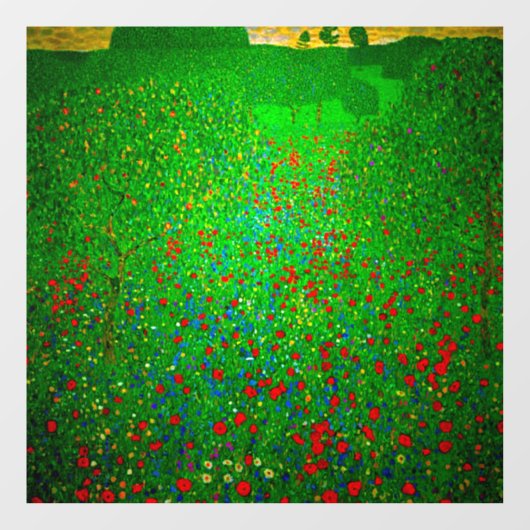 Gustav Klimt Poppy Field Raamsticker (Vel)