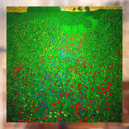 Gustav Klimt Poppy Field Raamsticker (Vel 2)