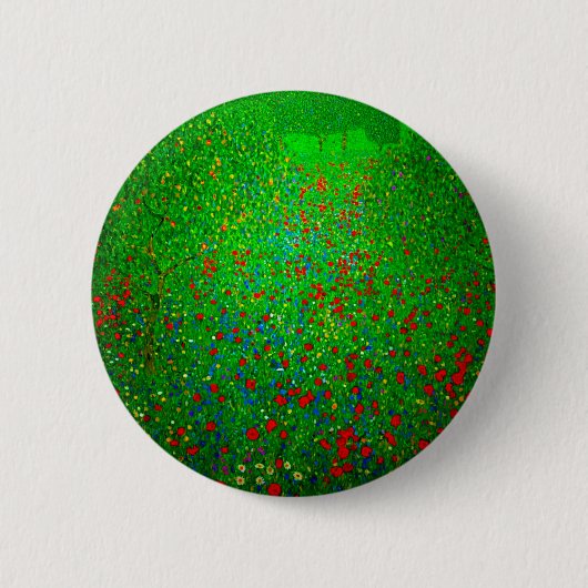 Gustav Klimt Poppy Field Ronde Button 5,7 Cm (Voorkant)