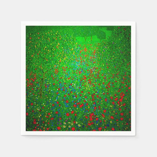 Gustav Klimt Poppy Field Servet (Voorkant)