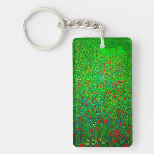 Gustav Klimt Poppy Field Sleutelhanger (Voorkant)
