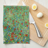 Gustav Klimt - Poppy Field Theedoek (Quarter Fold)