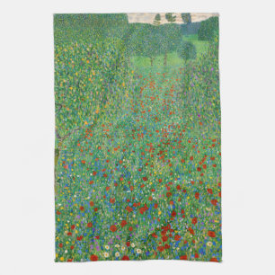 Gustav Klimt - Poppy Field Theedoek