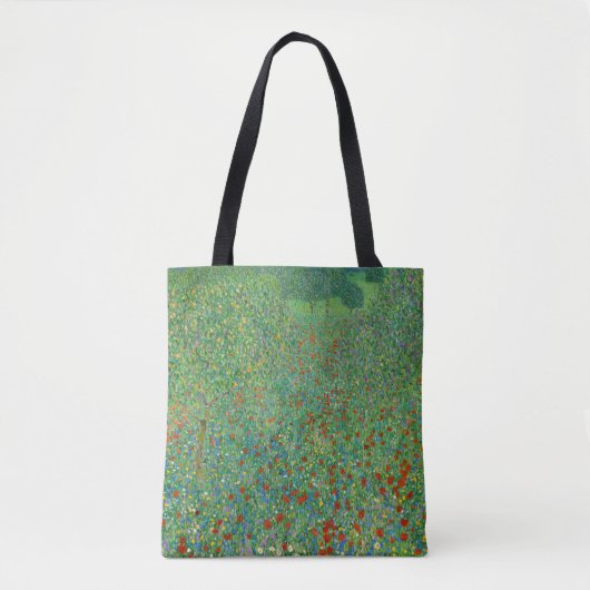 Gustav Klimt - Poppy Field Tote Bag (Voorkant)