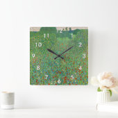 Gustav Klimt - Poppy Field Vierkante Klok (Huis)