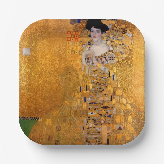 Gustav Klimt Portrait Papieren Bordje (Voorkant)