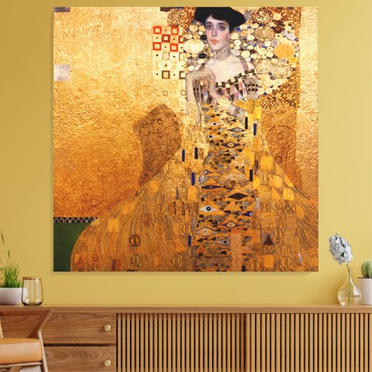 Gustav Klimt portret van Adel Bloch Bauer 1907 Canvas Afdruk (Insitu (Woonkamer))
