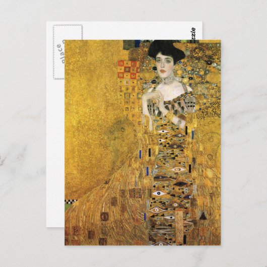 GUSTAV KLIMT - Portret van Adele Bloch-Bauer 1907 Briefkaart (Voorkant / Achterkant)