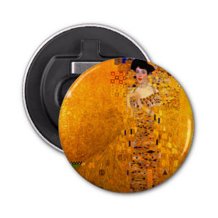 Gustav Klimt Portret van Adele Bloch Bauer Button Flesopener