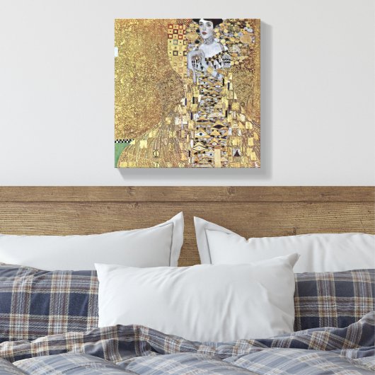 Gustav Klimt - Portret van Adele Bloch-Bauer Canvas Afdruk (Insitu (Slaapkamer))