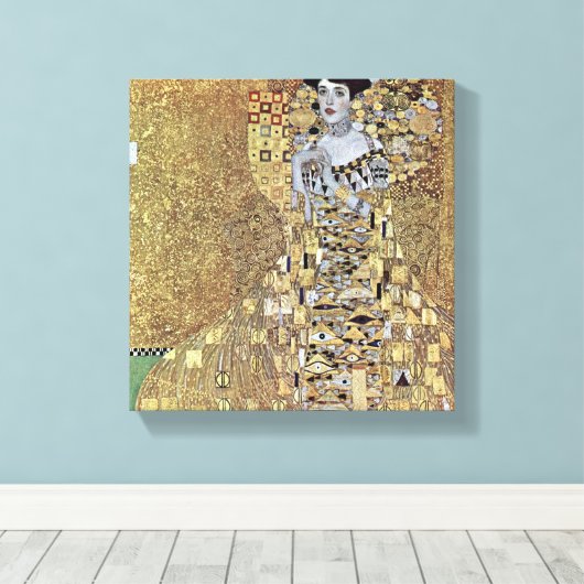 Gustav Klimt - Portret van Adele Bloch-Bauer Canvas Afdruk (Insitu (Houten vloer))